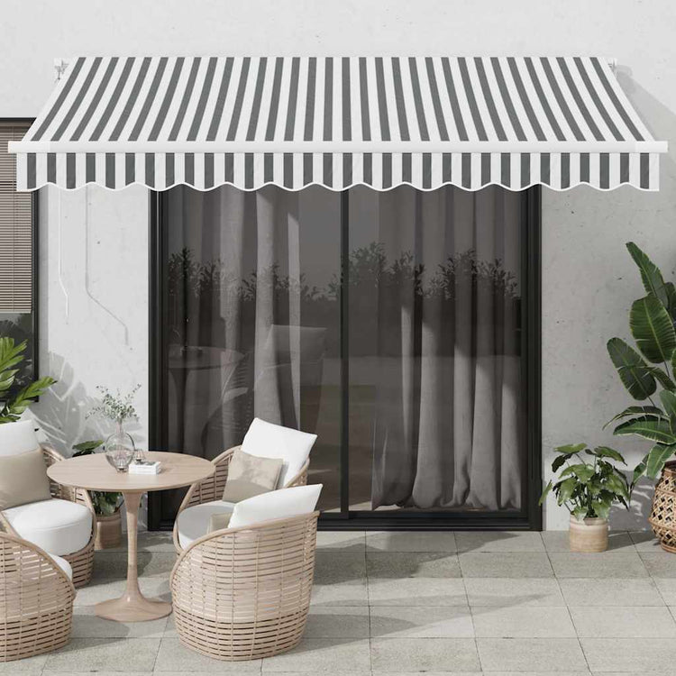 Vidaxl luifel handmatig uittrekbaar 350x250 cm antraciet en wit