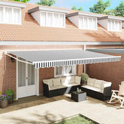 Vidaxl luifel uittrekbaar 5x3 m stof en aluminium antraciet en wit - afbeelding 1