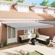 Vidaxl luifel uittrekbaar 5x3 m stof en aluminium antraciet en wit - afbeelding 1