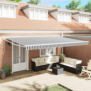 Vidaxl luifel uittrekbaar 5x3 m stof en aluminium antraciet en wit - afbeelding 1