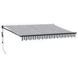 Vidaxl luifel uittrekbaar 3,5x2,5 m stof en aluminium antraciet en wit - afbeelding 2