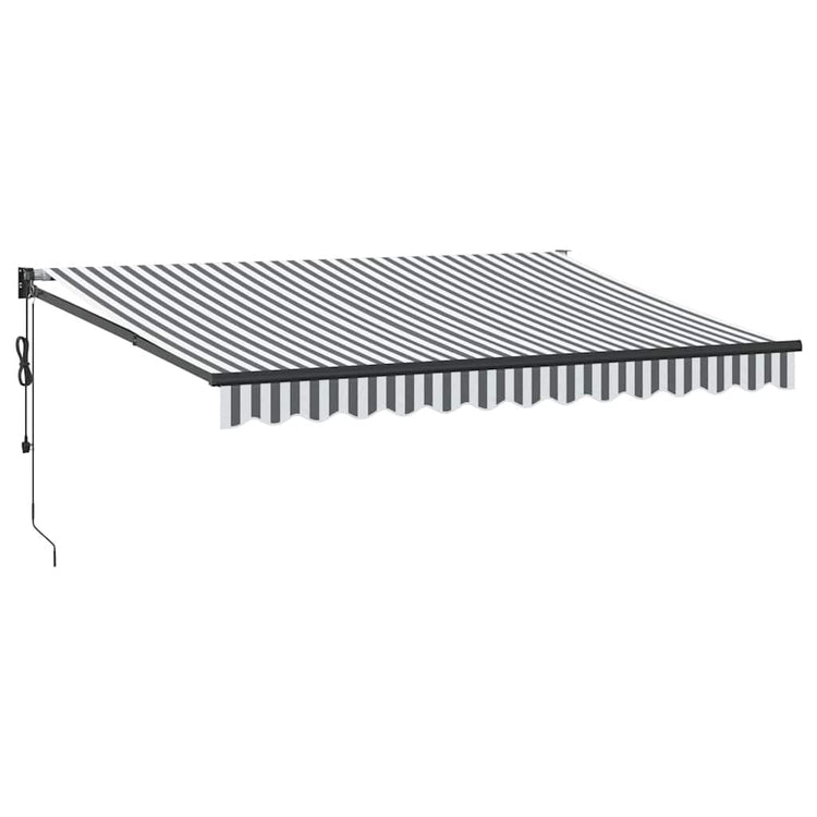 Vidaxl luifel uittrekbaar 3,5x2,5 m stof en aluminium antraciet en wit