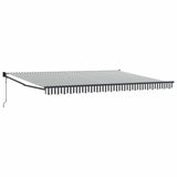 Vidaxl luifel uittrekbaar 4,5x3 m stof en aluminium antraciet en wit - afbeelding 2