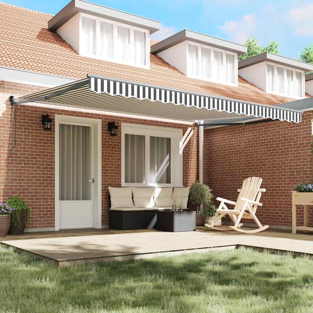 Vidaxl luifel uittrekbaar 4,5x3 m stof en aluminium antraciet en wit