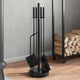 Vidaxl 5-delige openhaardgereedschapset 18x66 cm staal