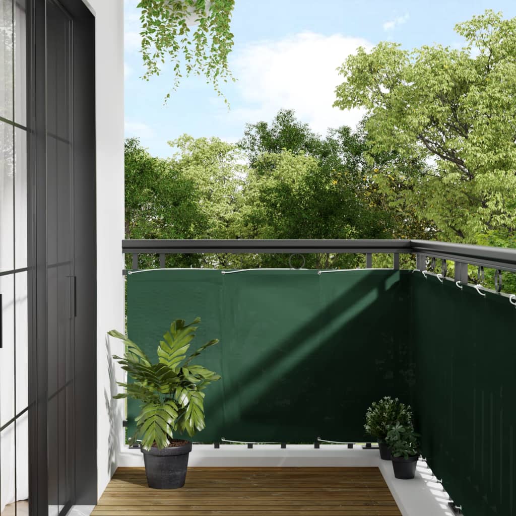 Vidaxl balkonscherm 90x1000 cm 100% oxford polyester donkergroen
