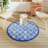 Vidaxl buitenkleed arakil ø120 cm polypropeen blauw en wit - afbeelding 3