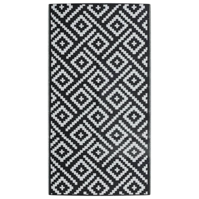 Vidaxl buitenkleed arakil 80x150 cm pp wit en zwart