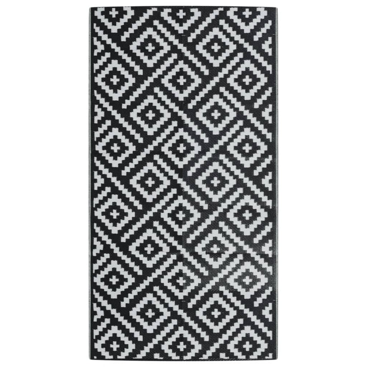 Vidaxl buitenkleed arakil 80x150 cm pp wit en zwart