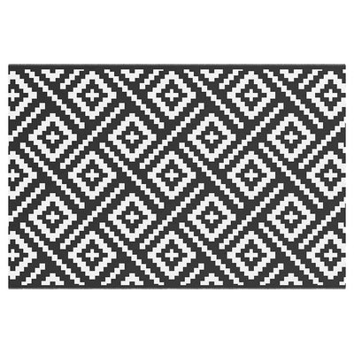 Vidaxl buitenkleed arakil 120x180 cm pp wit en zwart
