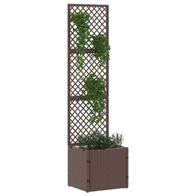 Vidaxl tuin trellis planter bruin 35 x 30 x 135 cm metaal