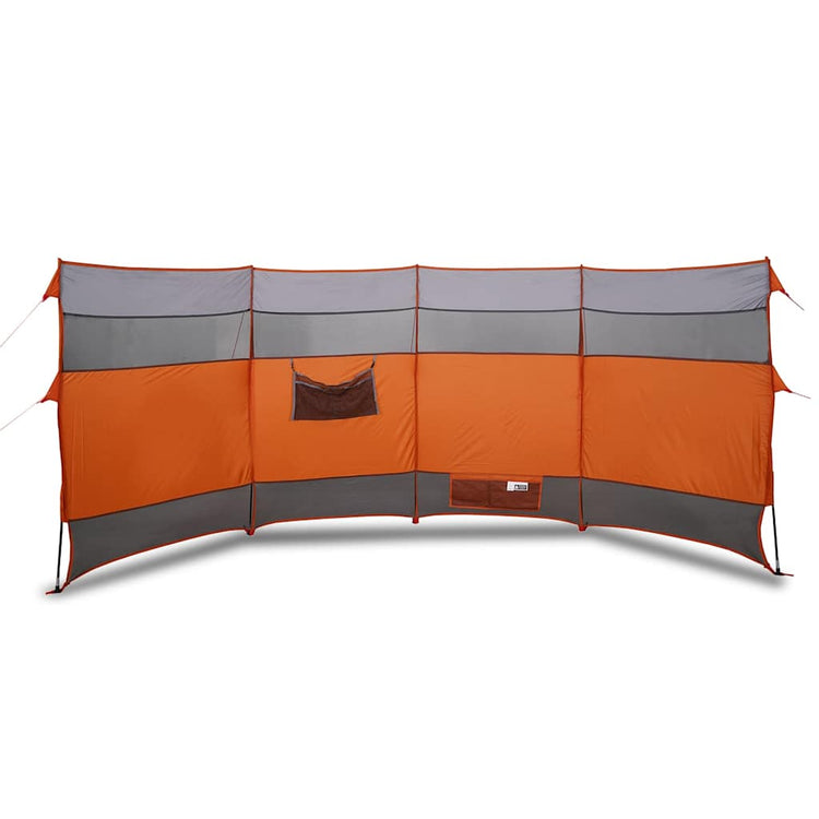 Vidaxl windscherm camping waterdicht 366x152x152 cm grijs en oranje