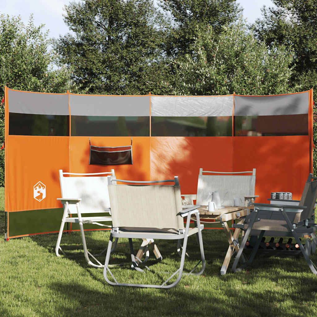Vidaxl windscherm camping waterdicht 366x152x152 cm grijs en oranje