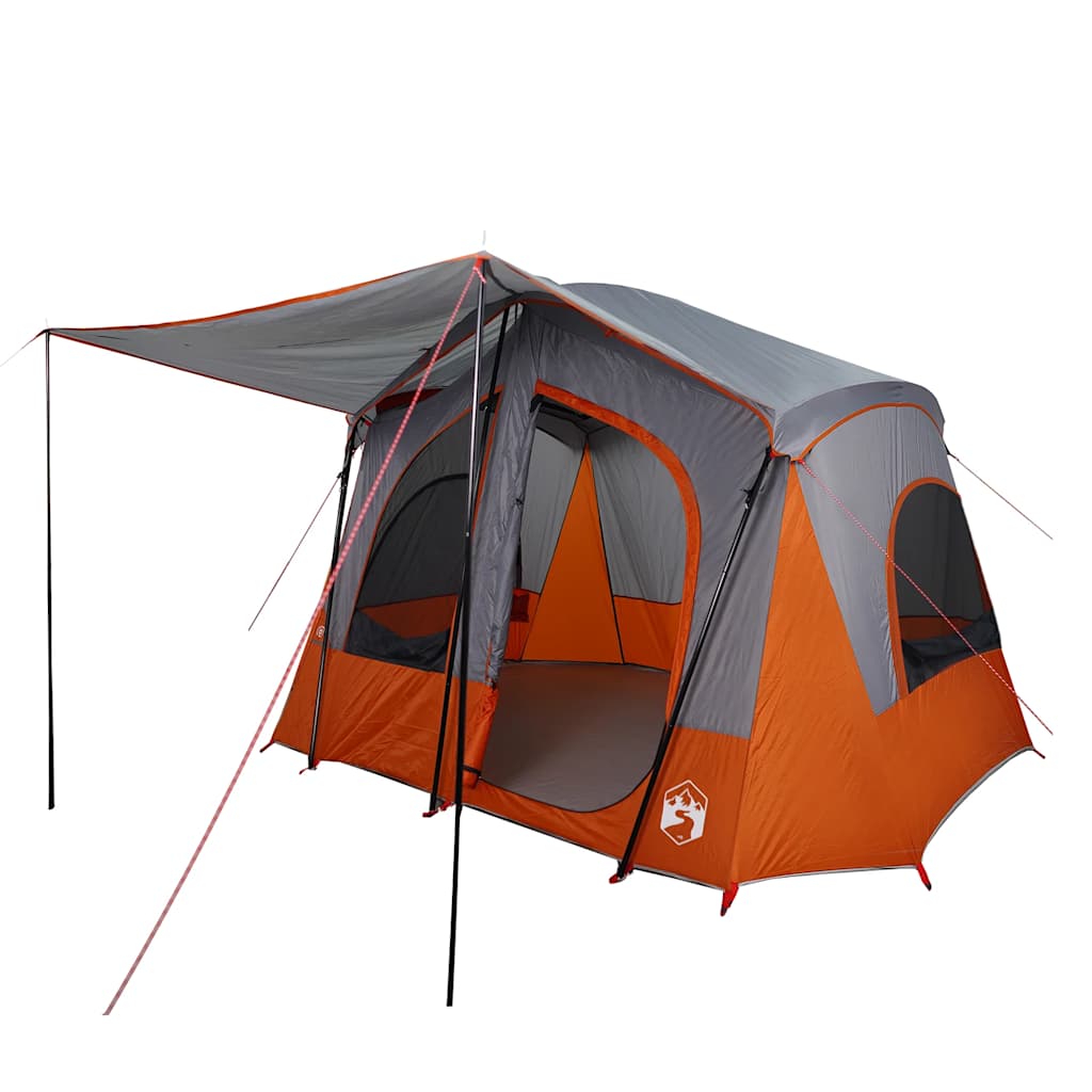 Vidaxl tent 5-persoons waterdicht grijs en oranje