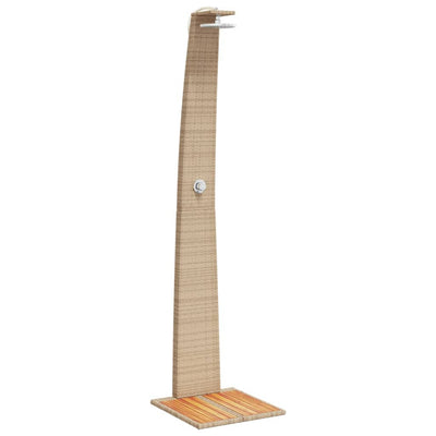 Vidaxl buitendouche 55x60x224 cm poly rattan en acaciahout beige