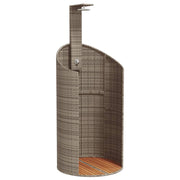 Vidaxl buitendouche 100x100x241,5 cm poly rattan en acaciahout grijs - afbeelding 2