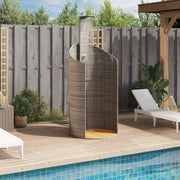 Vidaxl buitendouche 100x100x241,5 cm poly rattan en acaciahout grijs - afbeelding 3