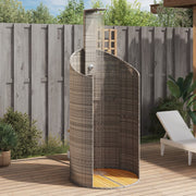 Vidaxl buitendouche 100x100x241,5 cm poly rattan en acaciahout grijs - afbeelding 1