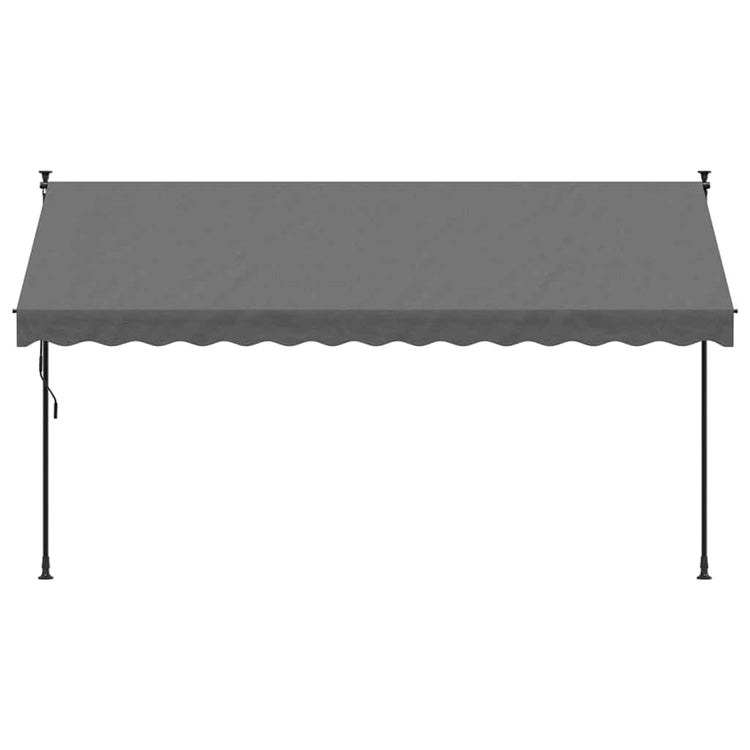 Vidaxl luifel uittrekbaar 350x150 cm stof en staal antracietkleurig