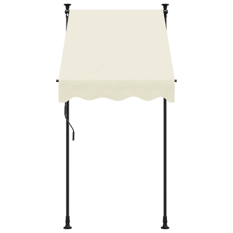 Vidaxl luifel uittrekbaar 100x150 cm stof en staal crèmekleurig