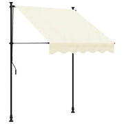 Vidaxl luifel uittrekbaar 150x150 cm stof en staal crèmekleurig - afbeelding 2
