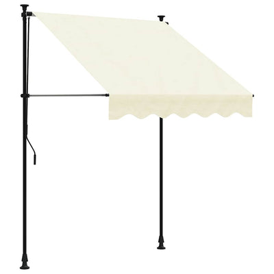 Vidaxl luifel uittrekbaar 150x150 cm stof en staal crèmekleurig