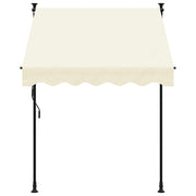 Vidaxl luifel uittrekbaar 150x150 cm stof en staal crèmekleurig - afbeelding 3