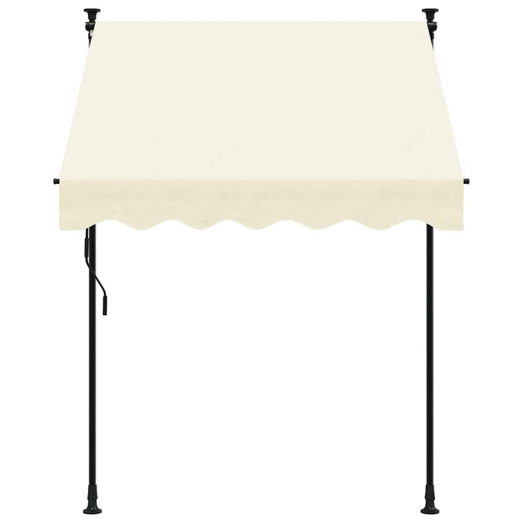 Vidaxl luifel uittrekbaar 150x150 cm stof en staal crèmekleurig