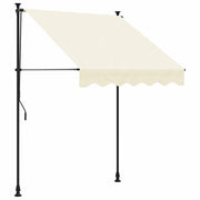 Vidaxl luifel uittrekbaar 200x115 cm stof en staal crèmekleurig - afbeelding 2