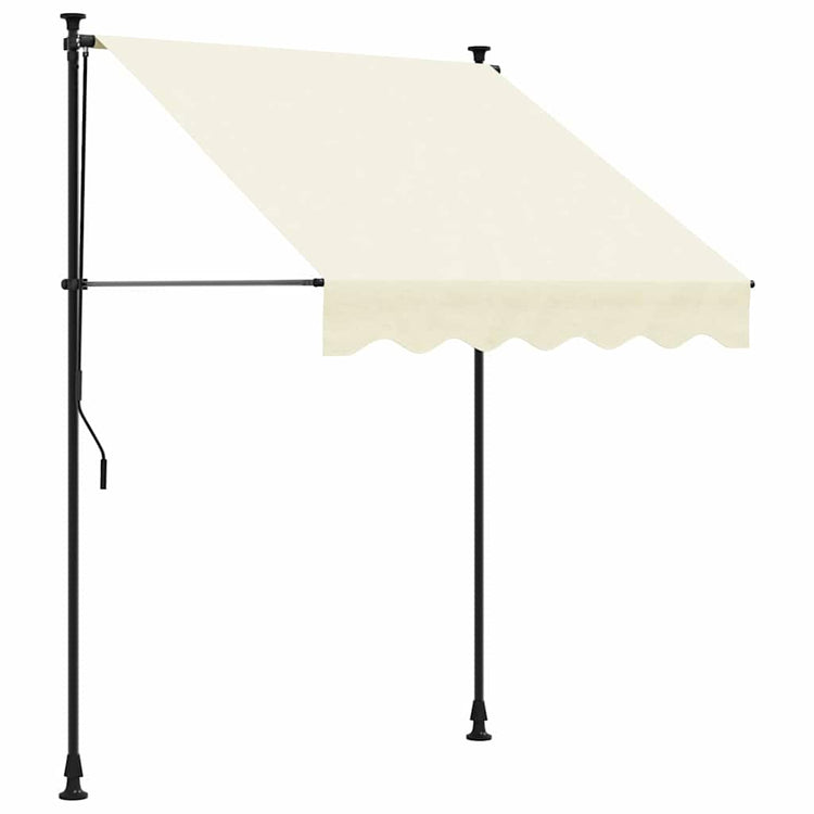 Vidaxl luifel uittrekbaar 200x115 cm stof en staal crèmekleurig