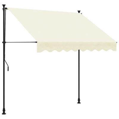 Vidaxl luifel uittrekbaar 250x150 cm stof en staal crèmekleurig