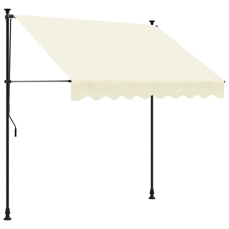 Vidaxl luifel uittrekbaar 250x150 cm stof en staal crèmekleurig