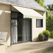 Vidaxl luifel uittrekbaar 250x150 cm stof en staal crèmekleurig - afbeelding 1