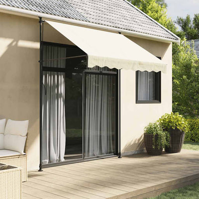 Vidaxl luifel uittrekbaar 250x150 cm stof en staal crèmekleurig