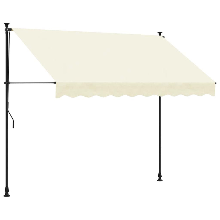 Vidaxl luifel uittrekbaar 300x150 cm stof en staal crèmekleurig