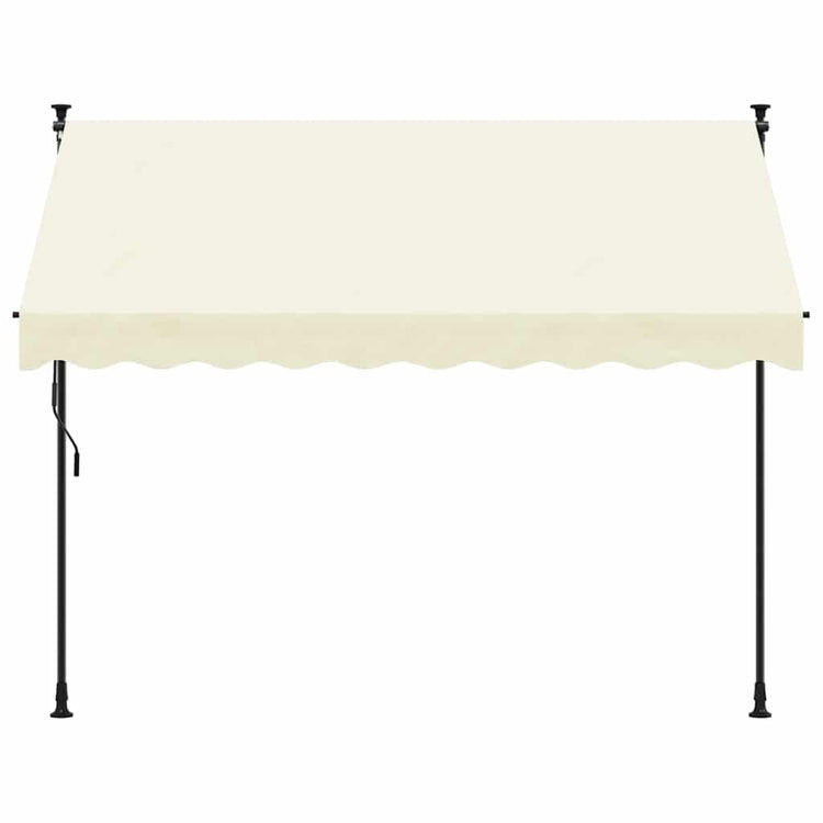Vidaxl luifel uittrekbaar 300x150 cm stof en staal crèmekleurig