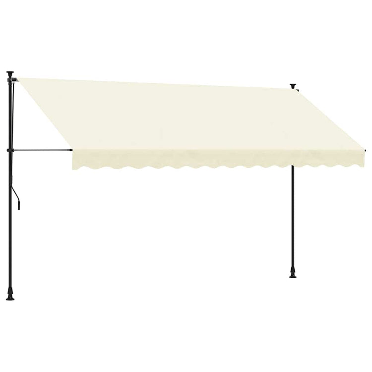 Vidaxl luifel uittrekbaar 350x150 cm stof en staal crèmekleurig