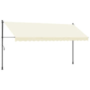Vidaxl luifel uittrekbaar 400x150 cm stof en staal crèmekleurig - afbeelding 2