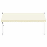 Vidaxl luifel uittrekbaar 400x150 cm stof en staal crèmekleurig - afbeelding 3