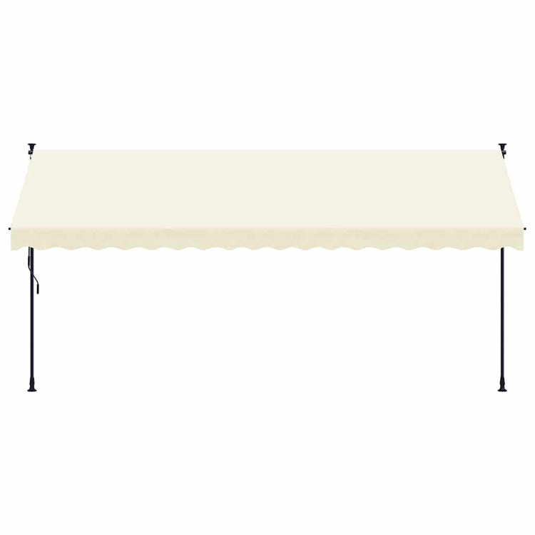 Vidaxl luifel uittrekbaar 400x150 cm stof en staal crèmekleurig
