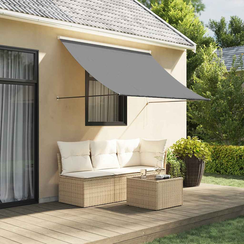 Vidaxl luifel uittrekbaar 250x150 cm stof en staal antracietkleurig
