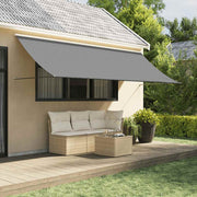 Vidaxl luifel uittrekbaar 350x150 cm stof en staal antracietkleurig - afbeelding 1
