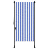 Vidaxl rolgordijn voor buiten 120x270 cm stof en staal blauw en wit - afbeelding 3