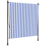 Vidaxl rolgordijn voor buiten 150x270 cm stof en staal blauw en wit - afbeelding 2