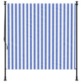 Vidaxl rolgordijn voor buiten 150x270 cm stof en staal blauw en wit - afbeelding 3
