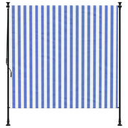 Vidaxl rolgordijn voor buiten 150x270 cm stof en staal blauw en wit - afbeelding 3
