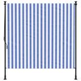 Vidaxl rolgordijn voor buiten 200x270 cm stof en staal blauw en wit - afbeelding 3