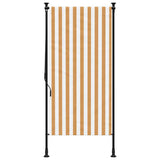 Vidaxl rolgordijn voor buiten 100x270 cm stof en staal oranje en wit - afbeelding 3