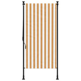 Vidaxl rolgordijn voor buiten 120x270 cm stof en staal oranje en wit - afbeelding 3