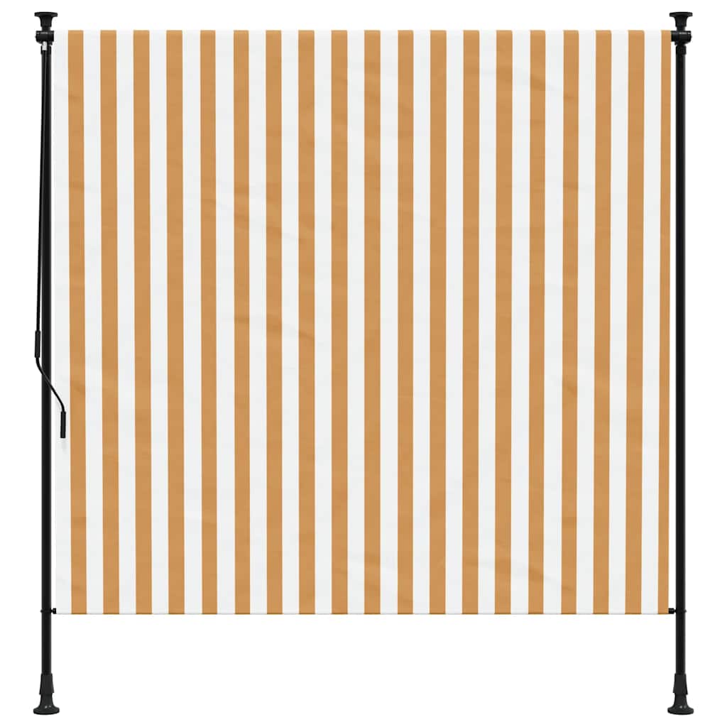 Vidaxl rolgordijn voor buiten 150x270 cm stof en staal oranje en wit